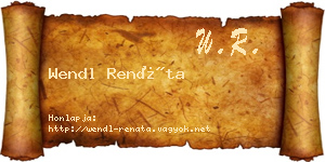 Wendl Renáta névjegykártya